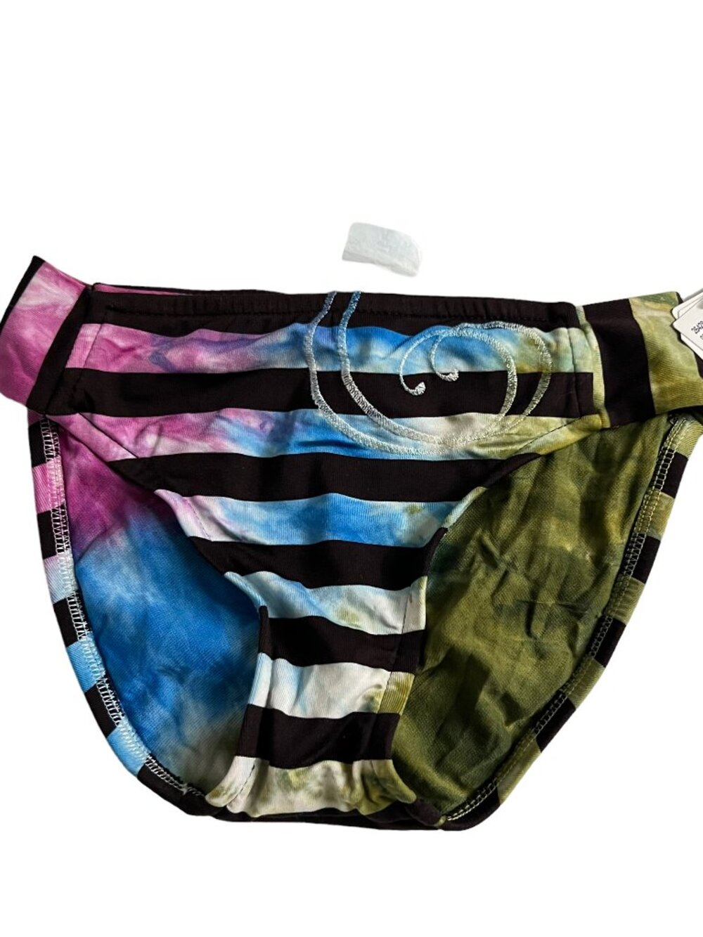 Lucky Brand bikini bottom hipster cut green blue pink tie dye XS swimsuit